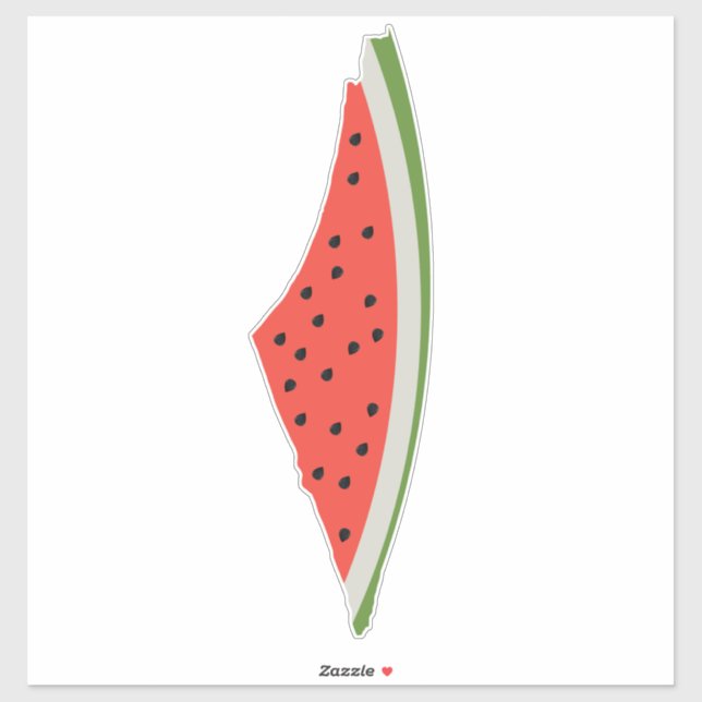 Palestine Watermelon Flag Map. Free Palestinians. Sticker (Sheet)