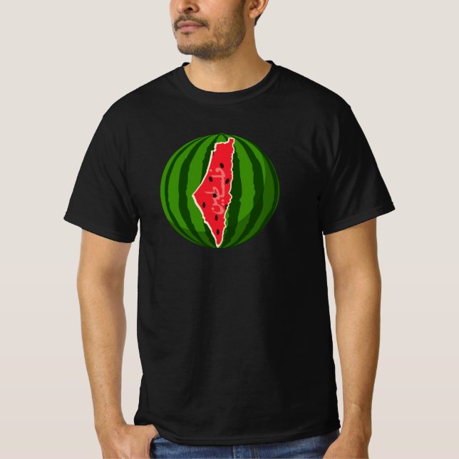 Palestine Watermelon Flag Map. Free Palestinians.  T-Shirt (Front)