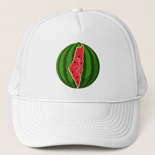 Palestine Watermelon Flag Map Free Palestinians  Trucker Hat