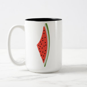 Palestine Watermelon Flag Map. Free Palestinians. Two-Tone Coffee Mug