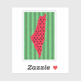 PALESTINE WATERMELON FLAG MAP STICKER