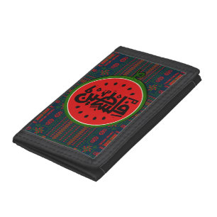 Palestine watermelon-Palestine Arabic word"فلسطين" Tri-fold Wallet