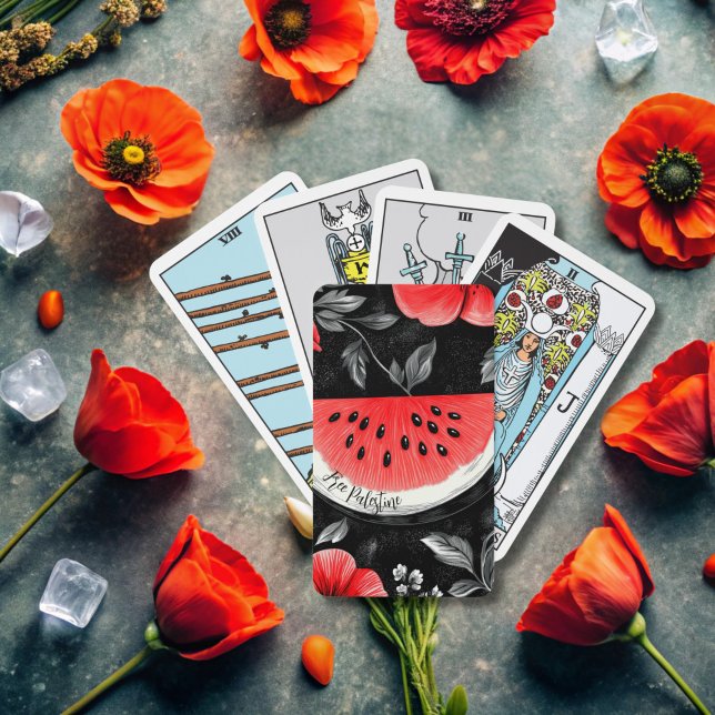 Palestine Watermelon  Tarot Cards (Free Palestine Tarot cards)