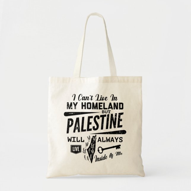 Palestine will always live inside of me-blk tote bag (Front)