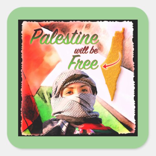 Palestine will be Free Square Sticker