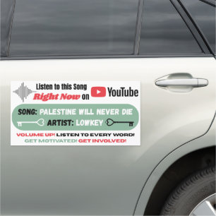 Palestine Will Never Die Car Magnet