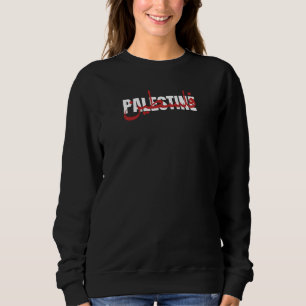 Palestine Word Arabic and English Wordart- text  Sweatshirt