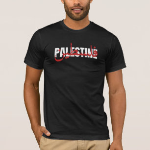Palestine Word Arabic and English Wordart- text T-Shirt