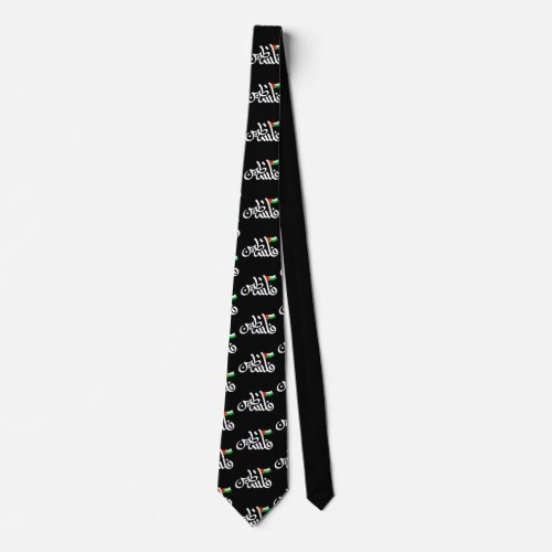 Palestine word in arabic Wordart  Palestine flag  Neck Tie