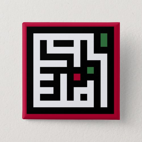 Palestine word in arbic Wordart_ square word flag  Button