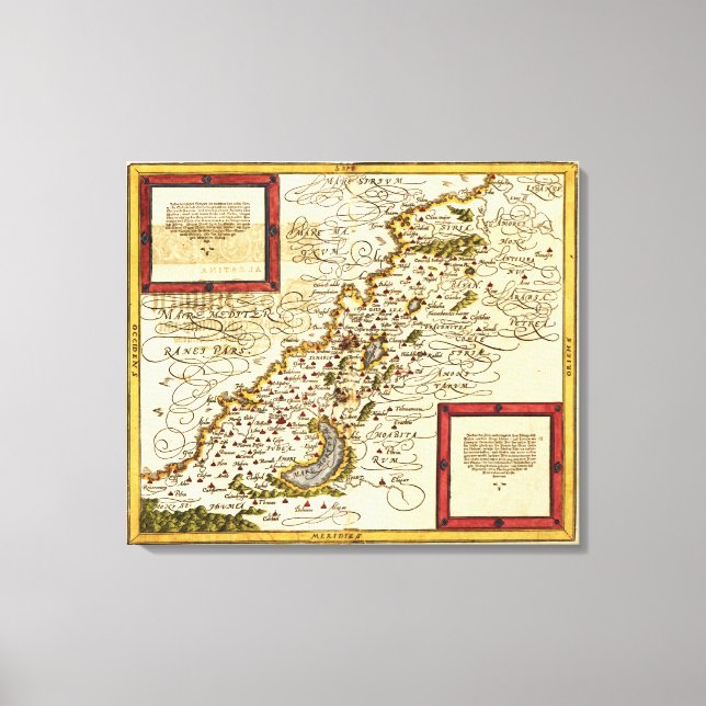 PalestinePanoramic MapPalestine 3 Canvas Print (Front)