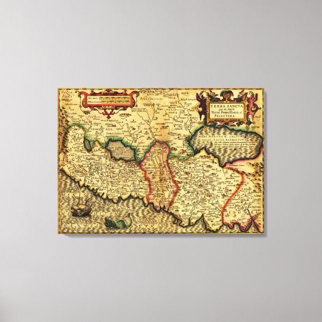 PalestinePanoramic MapPalestine 4 Canvas Print (Front)