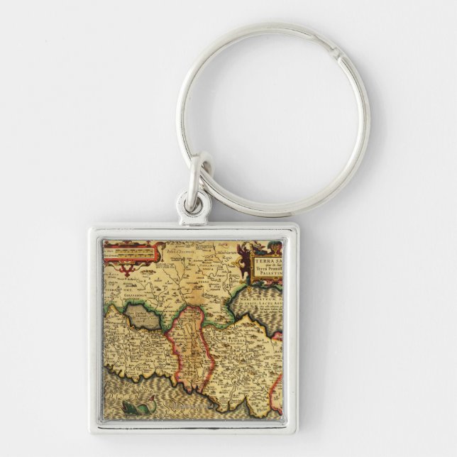 PalestinePanoramic MapPalestine 5 Keychain (Front)