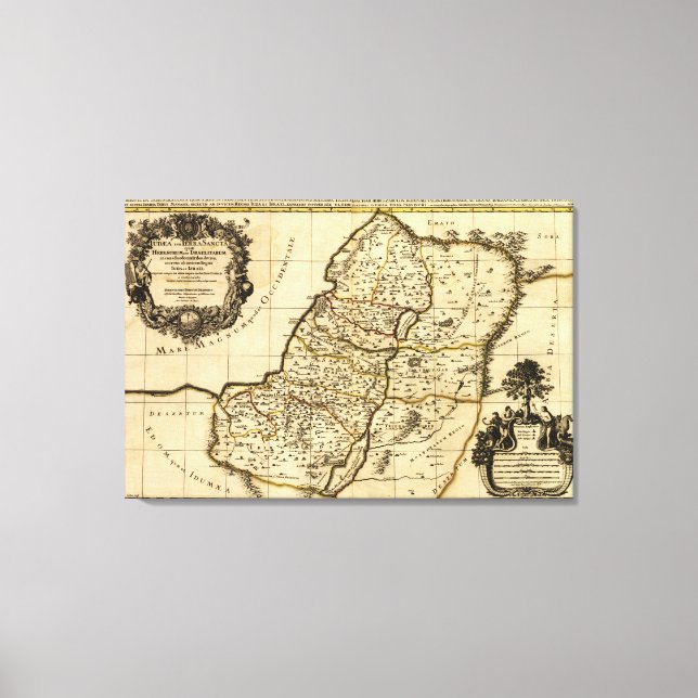 PalestinePanoramic MapPalestine Canvas Print (Front)