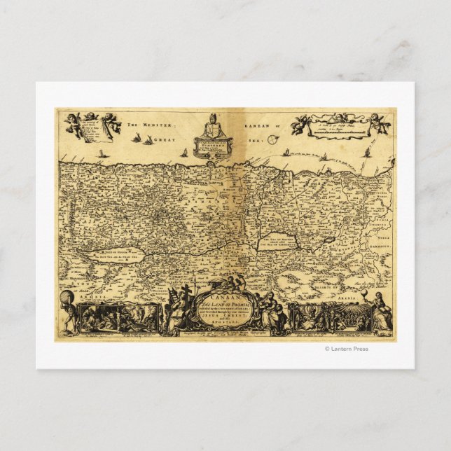 PalestinePanoramic MapPalestine Postcard (Front)