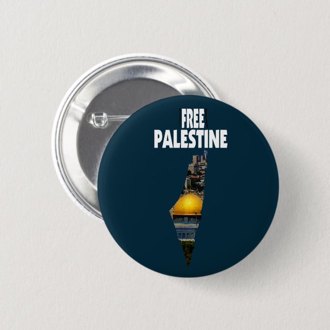 Palestinian Al Quds Free Palestine Button (Front & Back)