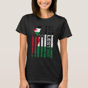 Palestinian American Flag Palestine Usa Pride T-Shirt
