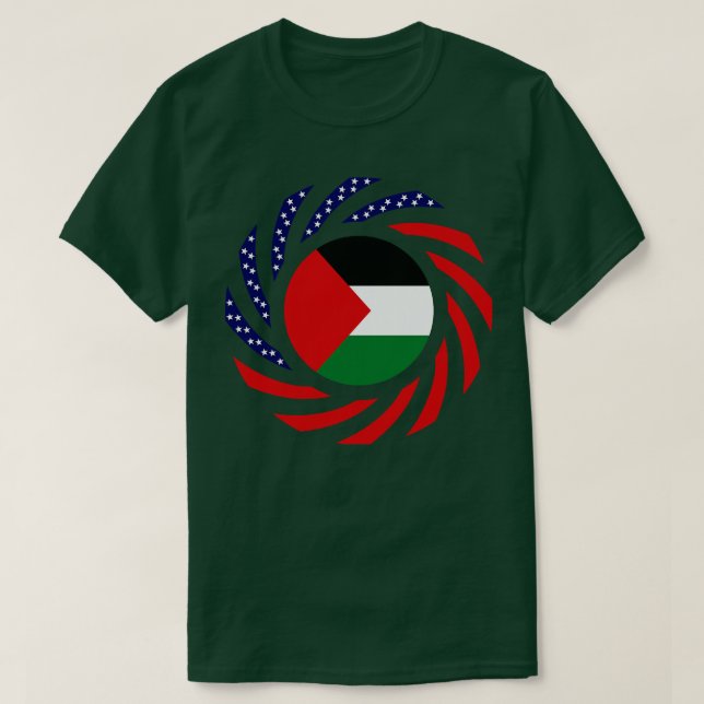 Palestinian American Multinational Patriot Flag Se T-Shirt (Design Front)