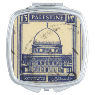 palestinian ancient stamp 1920_  palestine folklor compact mirror