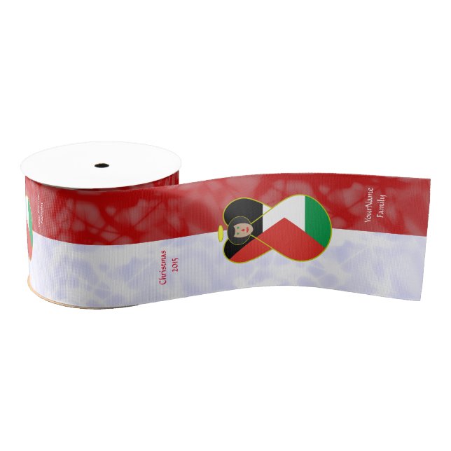 Palestinian Angel Black Hair Dressed in Flag Grosgrain Ribbon (Spool)