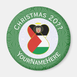 Palestinian Angel Christmas Flag Personalized Magnet