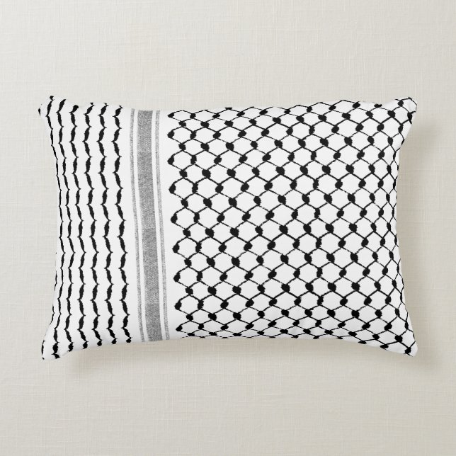 Palestinian Arabic Kufiya Pattern Customized  Accent Pillow (Front)
