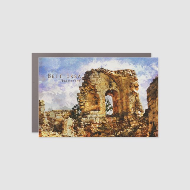 Palestinian Architecture Beit Iksa - Car Magnet (Front)