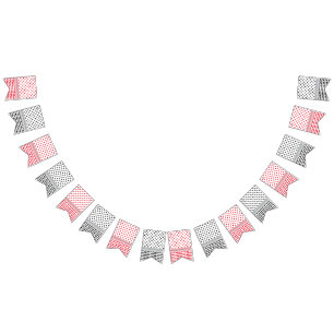 Palestinian Black & Red Keffiyeh Bunting Flags