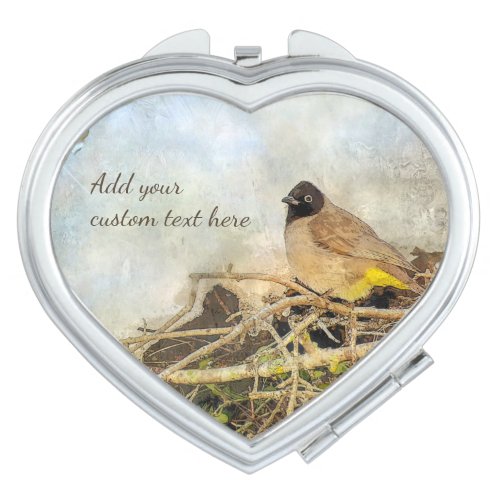 Palestinian Bulbul Bird Painting Country Chic Compact Mirror