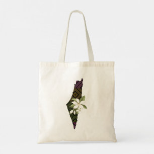 Palestinian Colorful Tatreez Map Tote Bag
