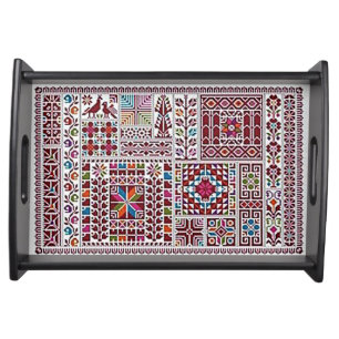 Palestinian Cross Stitch Embroidery Serving Tray