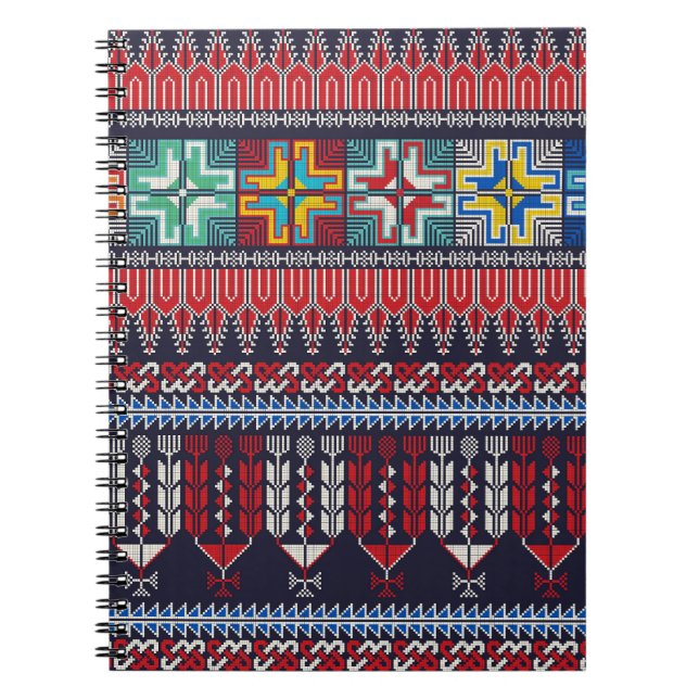 Palestinian Embroidery Motif Pattern. Notebook (Front)