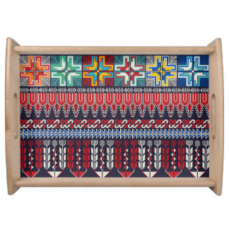 Palestinian Embroidery Motif Pattern. Serving Tray