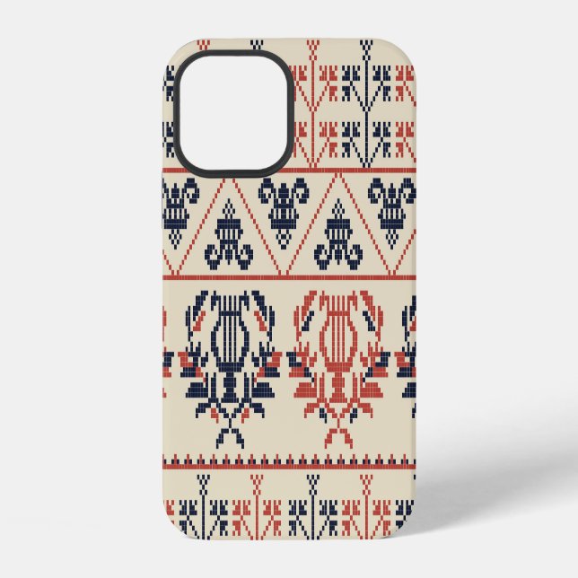 Palestinian embroidery motif, seamless pattern des iphone case (Back)