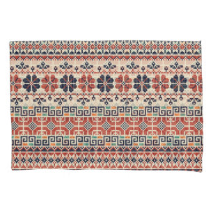 Palestinian Embroidery Motif: Traditional Beauty. Pillow Case