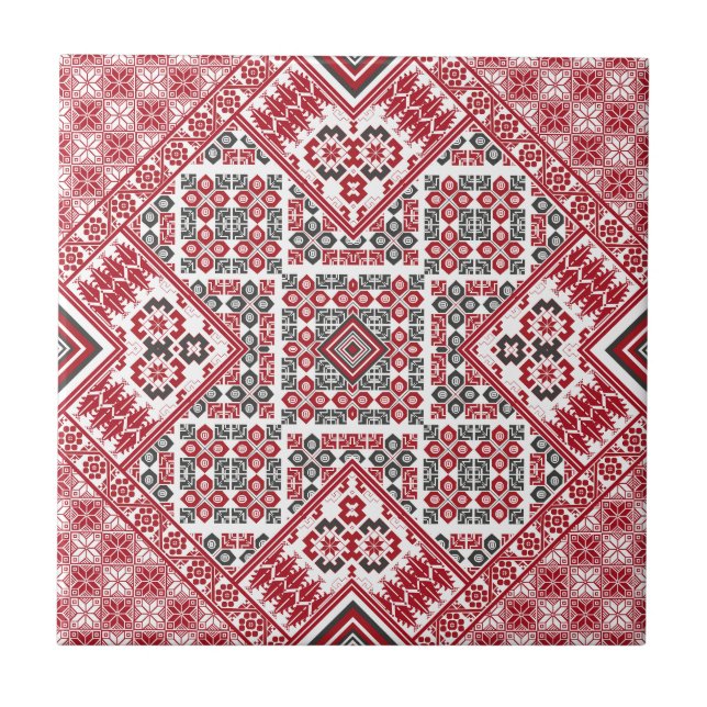 Palestinian Embroidery pattern 2  Ceramic Tile (Front)