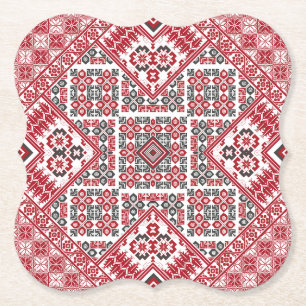 Palestinian Embroidery pattern 2 Paper Coaster