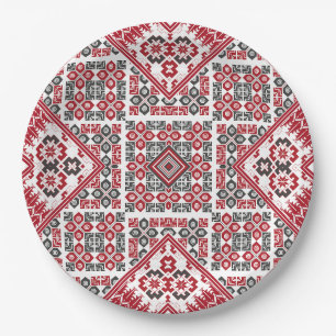 Palestinian Embroidery pattern 2 Paper Plates