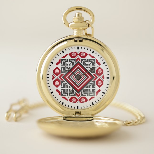 Palestinian Embroidery pattern 2  Pocket Watch (Inside)