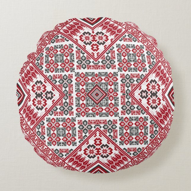 Palestinian Embroidery pattern 2  Round Pillow (Front)