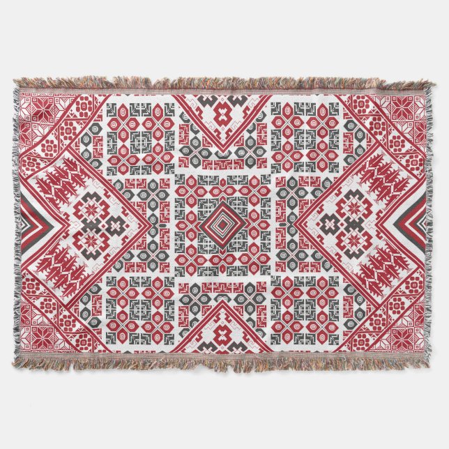 Palestinian Embroidery pattern 2  Throw Blanket (Front)