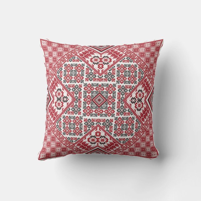 Palestinian Embroidery pattern 2 Throw Pillow (Back)