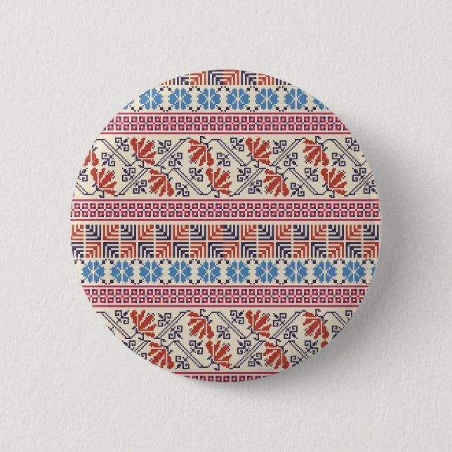 Palestinian embroidery pattern button (Front)