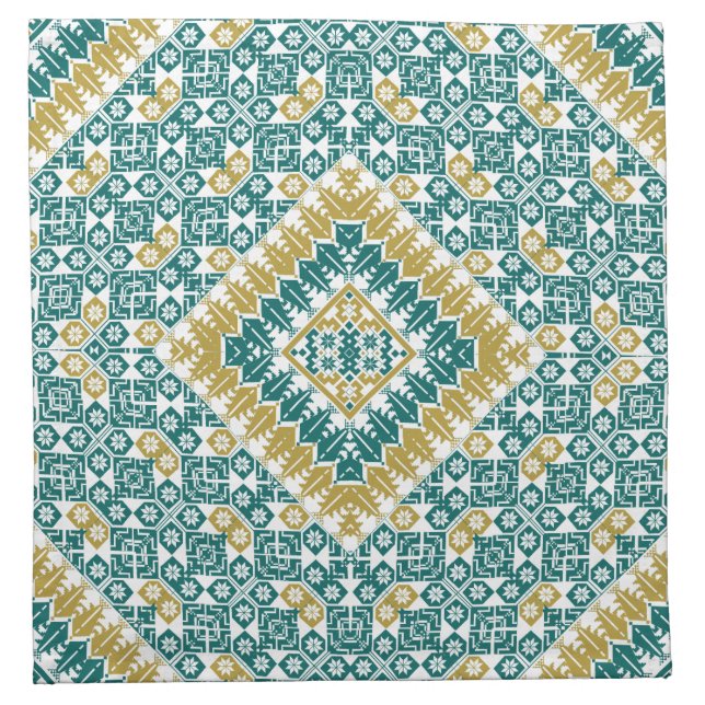 Palestinian Embroidery pattern Printed Design Cloth Napkin (Front)