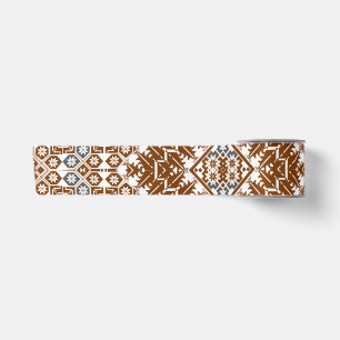 Palestinian Embroidery pattern Printed Design gold Satin Ribbon