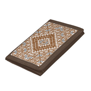 Palestinian Embroidery pattern Printed Design gold Tri-fold Wallet