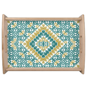 Palestinian Embroidery pattern Printed Design Serving Tray