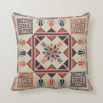 Palestinian Embroidery Pattern Throw Pillow by RichardLaschon at Zazzle