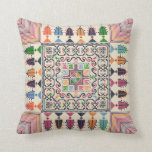 Palestinian embroidery pattern throw pillow