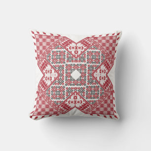 Palestinian Embroidery Pattern Throw Pillow